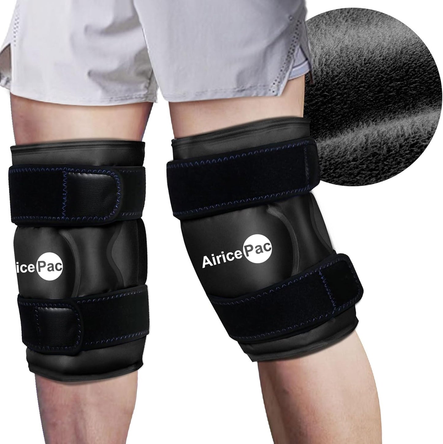 AiricePac Ice Pack for Knee Pain Relief, Reusable Gel Ice Wrap for Injuries, Swelling, Knee Replacement Surgery, Cold Compress Therapy for Arthritis, Meniscus Tear and ACL, Blue