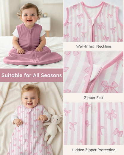 Yoofoss Baby Sleep Sack Baby Wearable Blanket 100% Cotton 2-Way Zipper Toddler Sleeping Sack