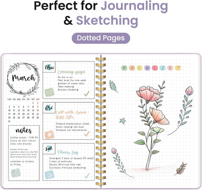 Taja Lined Spiral Journal Notebook for Women & Men, 140 Pages, College Ruled Hardcover Notebook for Work & Note Taking, Journals for Writing, A5(5.7" x 7.9") - Green
