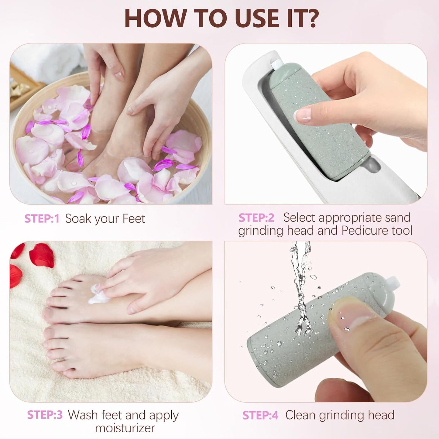 Electric Callus Removers for Feet, Haootadiy Electric Foot Callus Remover Pedicure Kits Rechargeable with12 in 1, Removes Dry Skin for Smoother Feet, Foot Care for Dead Skin Ideal Gift, Assorted