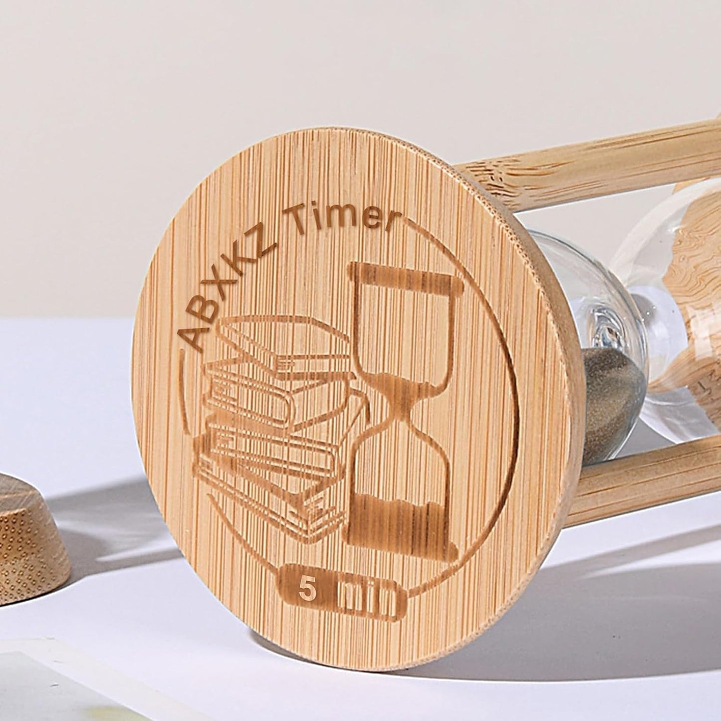 Hourglass 15 Minute,Wood Sand Timer 15 Min, Unbreakable Sandglass,Sand Watch for Study,Yoga,Cooking,Desk Decor & Gift,White