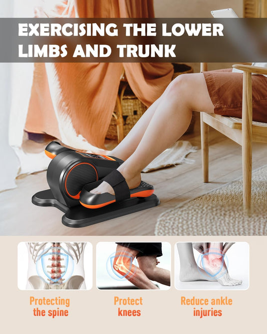 Yagud Under Desk Machine, Electric Elliptical Leg Exerciser for Senior, 13 Adjustable Speeds Quiet and Portable Seated Pedal Exerciser for Training with Remote Control