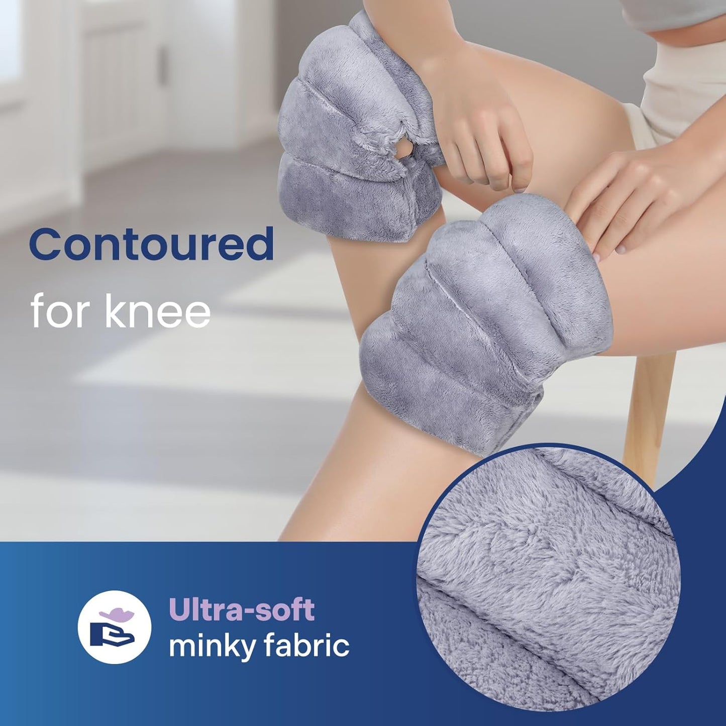 REVIX Microwave Heating Pad for Knee Support, Heated Knee Wrap with Moist Heat for Stiffness, Elbow & Joint, Microwavable Hot or Cold Compress for Women & Men