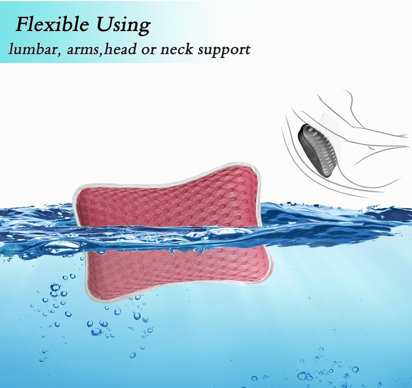 Bath Pillows for tub,Home Spa Pillows for Bathtub, Hot Tub,Head and Neck Support with 2 Strong Suction Cups,White