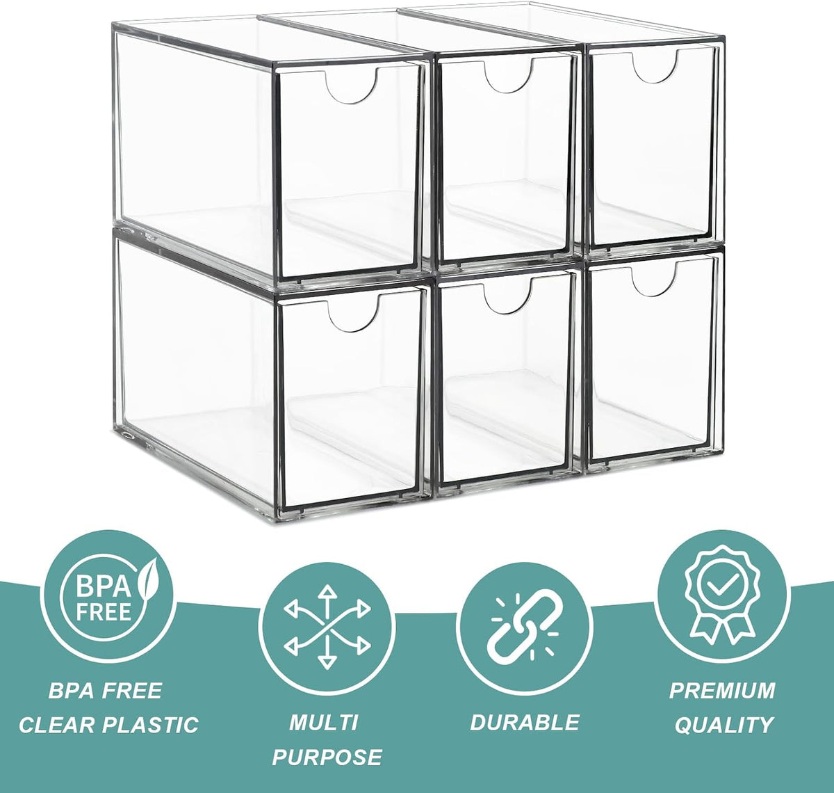 LANLISA Acrylic 6 Pack Tea Bag Organizer and Storage