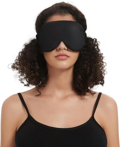 Alaska Bear Sleep Mask Silk Eye Cover with Shaped Pad, Machine Washable | Pressure-free Sleeping, Foam Insert, Upgrade Contour Over Conventional Flat Satin Eye Masks