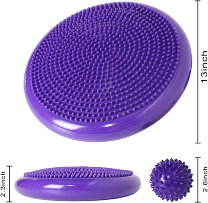 Wobble Cushion, Balance Disc, Wiggle Seat, Balance Pads for Physical Therapy, Stability Disc, Wobble Board for Dogs, Office, Sensory Kids, Classroom with Spiky Massage Ball