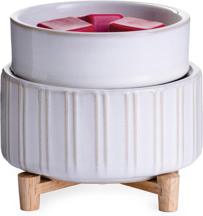 Candle Warmers ETC 2-in-1 Candle and Fragrance Warmer for Warming Scented Candles or Wax Melts and Tarts with to Freshen Room, Primitive Black and Bronze