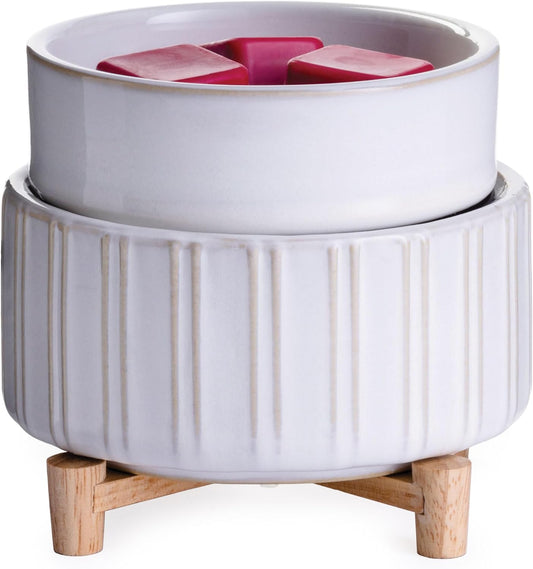 Candle Warmers ETC 2-in-1 Candle and Fragrance Warmer for Warming Scented Candles or Wax Melts and Tarts with to Freshen Room, Primitive Black and Bronze
