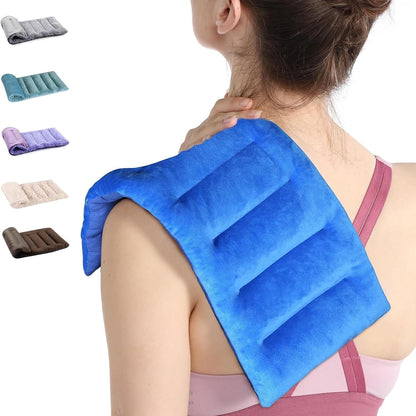 SuzziPad Microwavable Heating Pads for Neck and Shoulder Back Discomfort, 7x16 Fatigue Soothing Heated Pad Microwave, Moist Hot Packs, Unscented Heat Pack for Aches, Sore Muscle, Gray