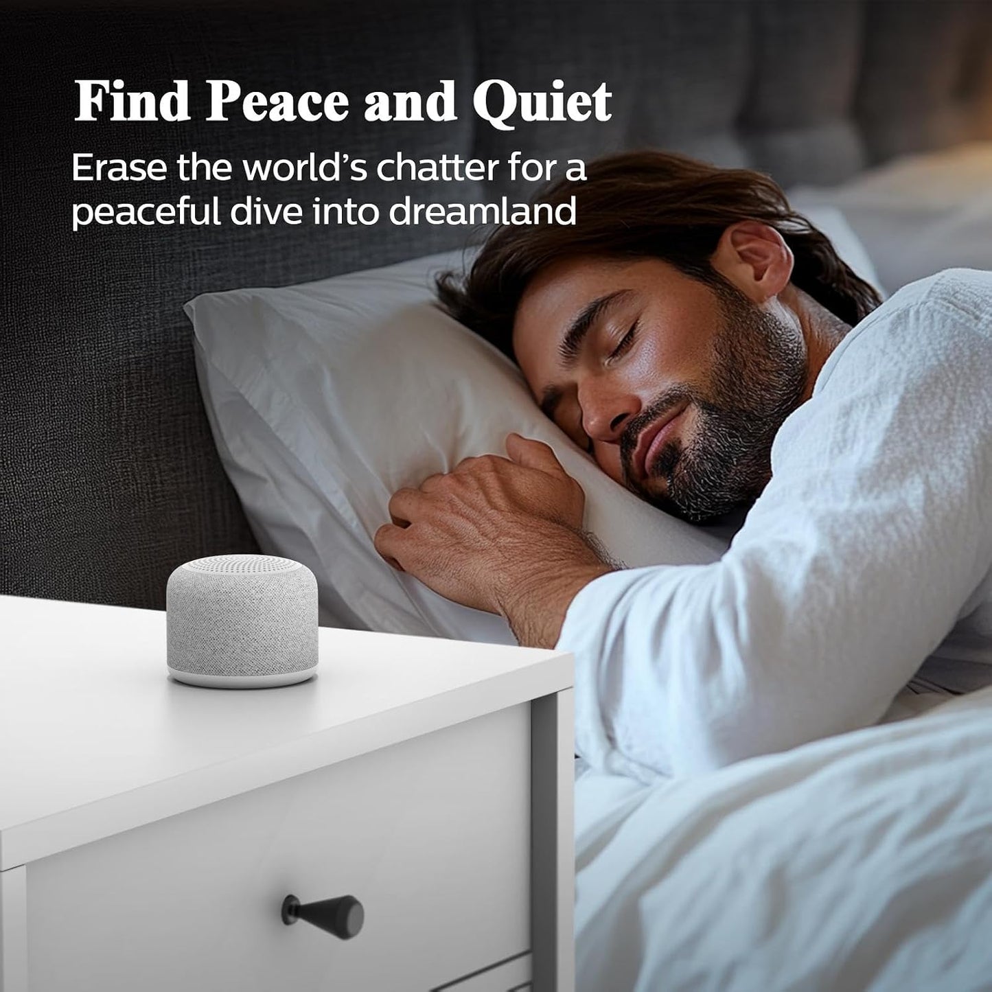 REACHER Travel White Noise Sound Machine, Small Bluetooth Speaker for Sleep | 20 Soothing Sounds, Rechargeable Battery, Portable Mini Size, Baby and Adult Sleep, Travel and Bedside Use