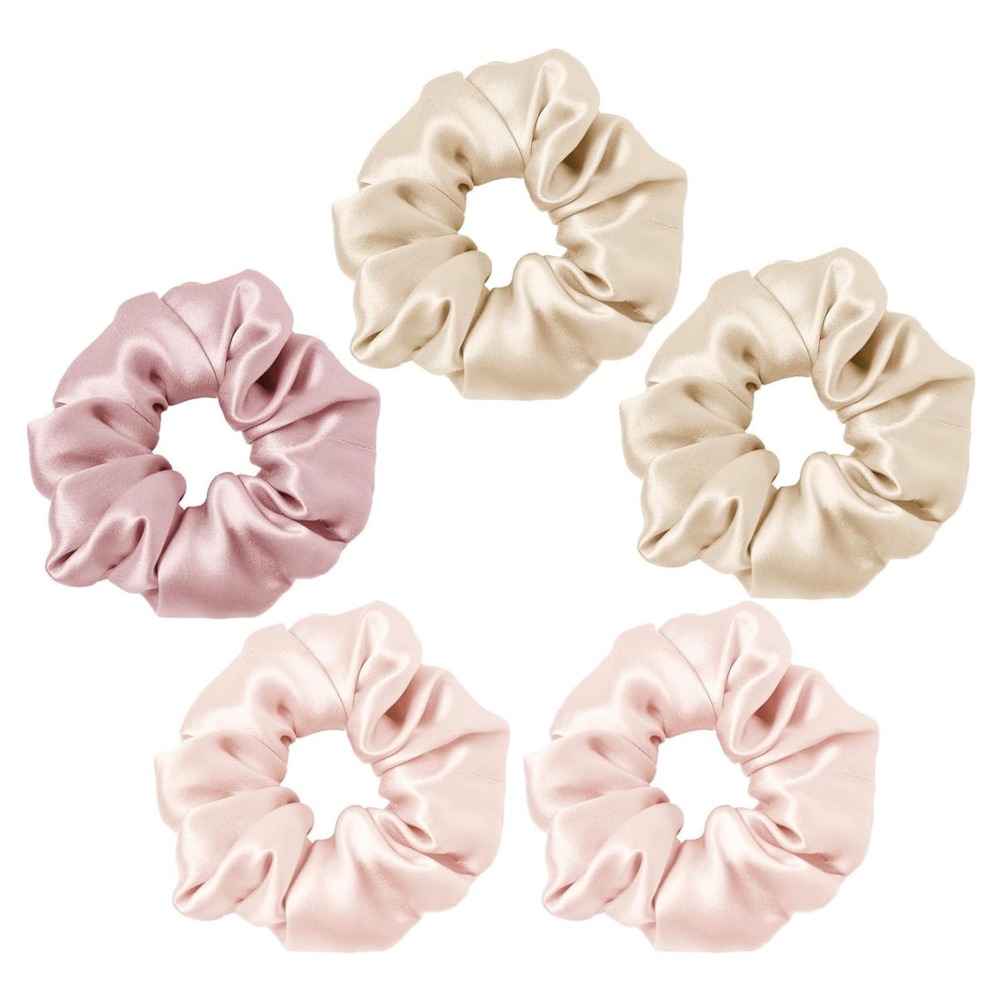 LILYSILK Silk Hair Scrunchies / Ties for Frizz & Breakage Prevention, 100% Mulberry, No Damage, Elastic ponytail Holders, 1Pc, Coffee - Colors A