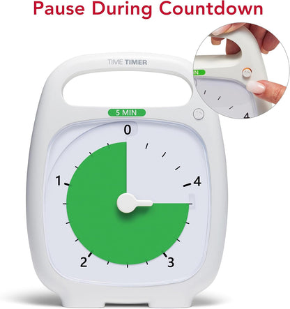 TIME TIMER Plus 60 Minute Desk Visual Timer - Countdown Timer with Portable Handle for Classroom, Office, Homeschooling, Study Tool with Silent Operation (Charcoal)