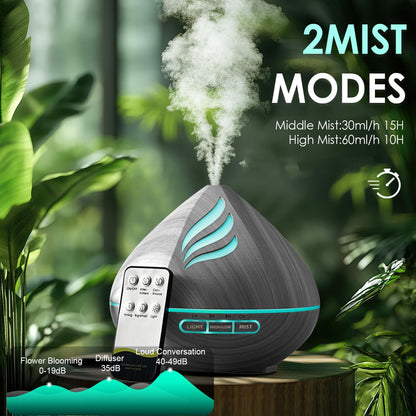 𝟔𝟖%𝐨𝐟𝐟 Essential Oil Scent Diffuser: 500ML Aroma Diffuser for Home Bedroom - 14 Colors LED, Remote Control, Ultra-Quiet Cool Mist Scent Diffuser with Timer for Family - Camel