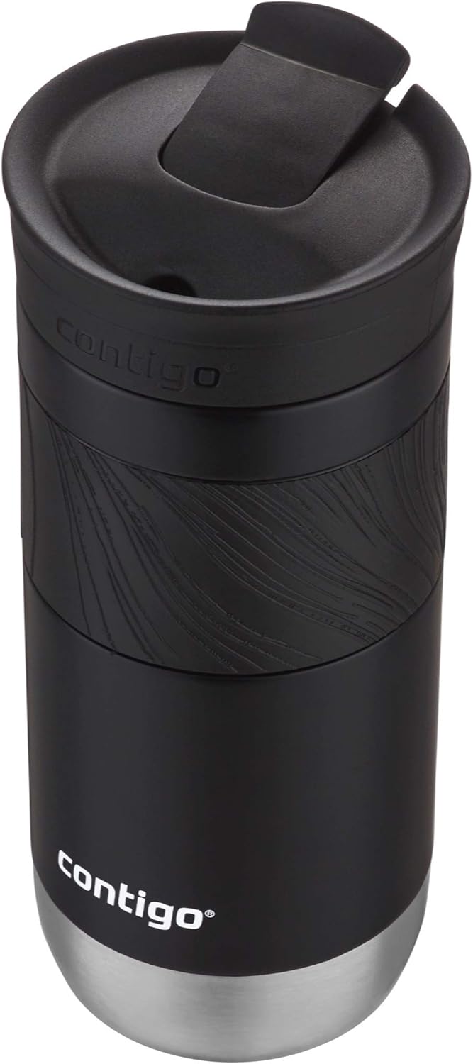 Contigo SNAPSEAL Insulated Stainless Steel Travel Mug with Grip 20oz. Blue Corn Transparent Satin & Midnight Berry