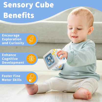 SOCBTNSO Busy Cube Toy for 1 Year Old Boy, Montessori Toys for 1+ Year Old, Travel Toys for Toddlers 1-3, Learning Fine Motor Skills| 1st Birthday Gifts 6 9 12 Months Baby