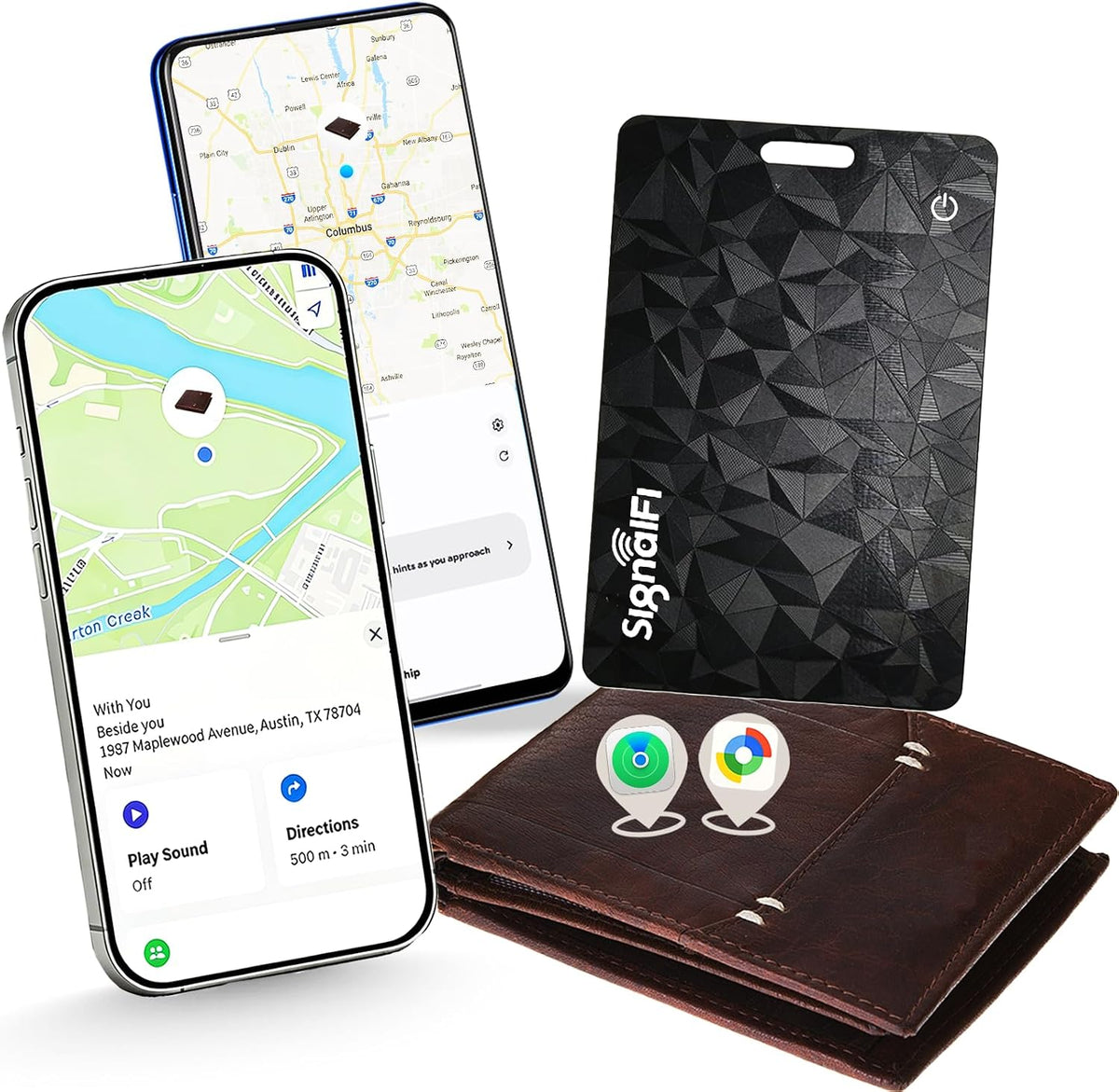 Wallet Tracker Card for iOS & Android,Ultra-Thin IP68 Waterproof