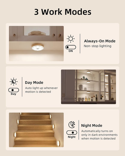 EZVALO RGB Under Cabinet Puck Lights with Remote, Motion Sensor Lights