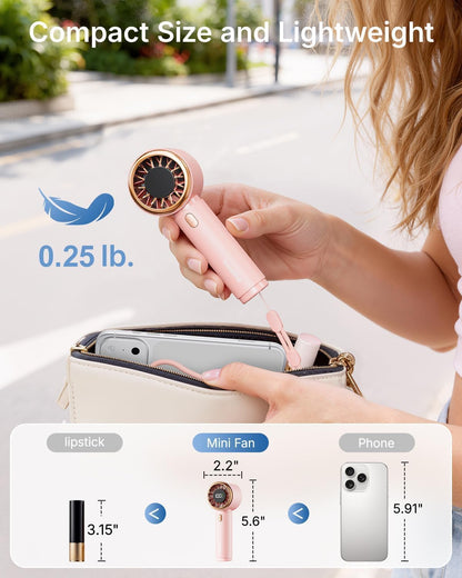 SWEETFULL Portable Handheld Fan, Mini Rechargeable Personal Hand Fan