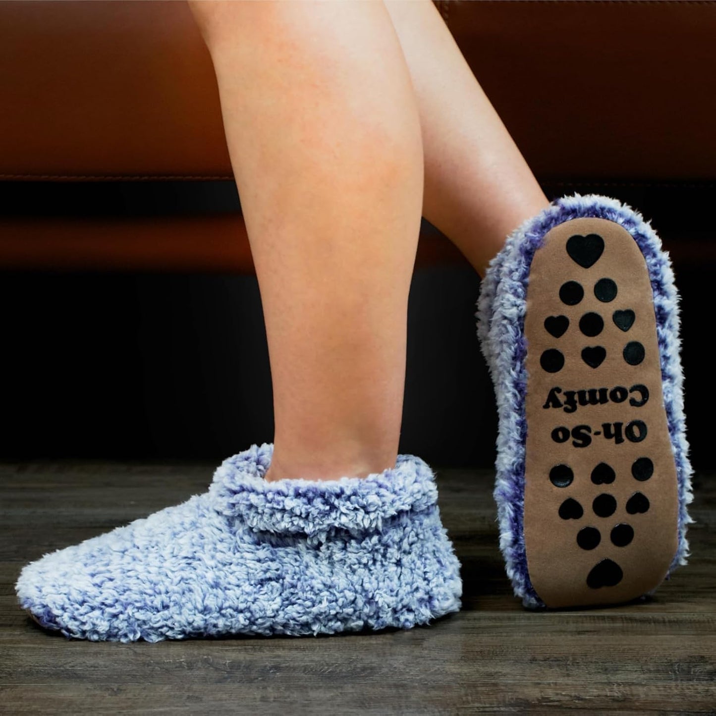 Cozylook Fuzzy Slippers for Women Indoor Soft Sole Slipper Socks with Non Slip Grippers Warm Fluffy