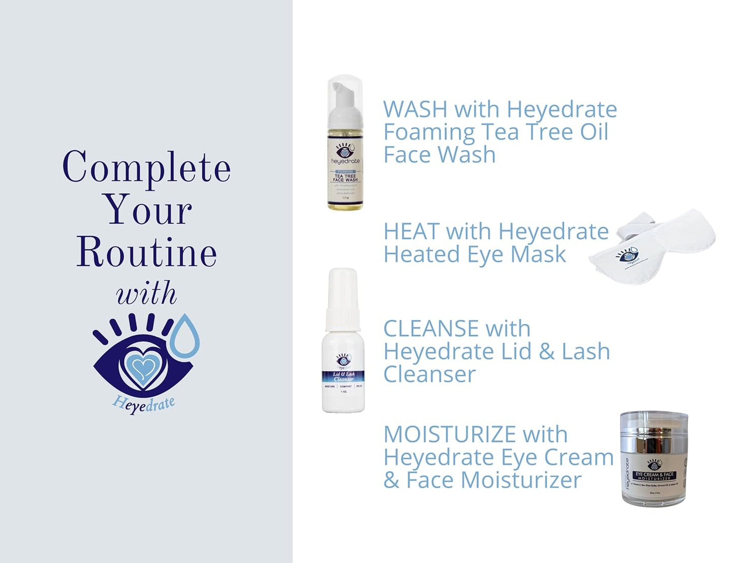 Eye Love Heyedrate Heated Eye Mask, White | Soothing Warm & Cold Compress for Temporary Relief of Irritated Eyes, Reusable Mask