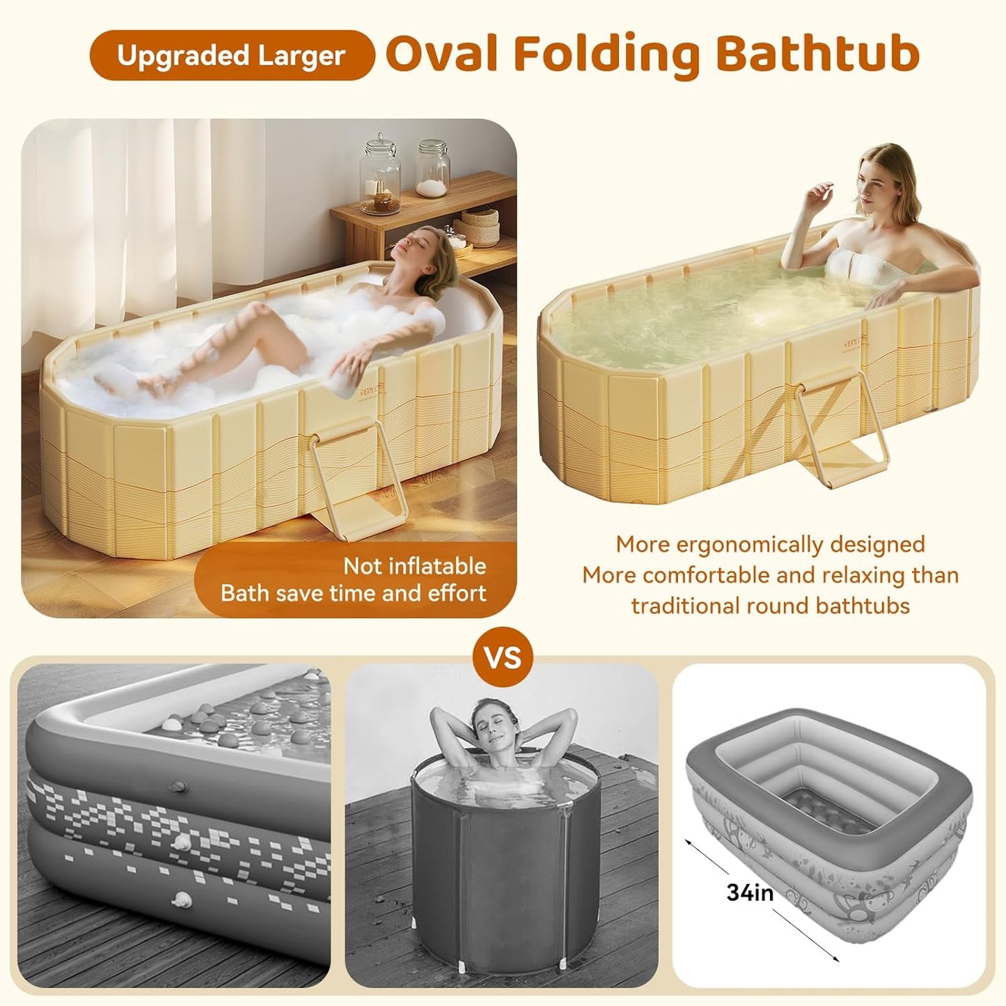 Expandable Bathtub Tray, Foldable Bath Tray for Tub, Acrylic Bath Table Trays Storage Rack, Bath Tub Tray for Bathtub & Bathroom Accessories (Transparent Bathtub Tray, 22"L x 7.8"W x 1.7"H)