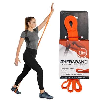 THERABAND High Resistance Band Set of 2, Light and Medium Loop, 15-25 lb