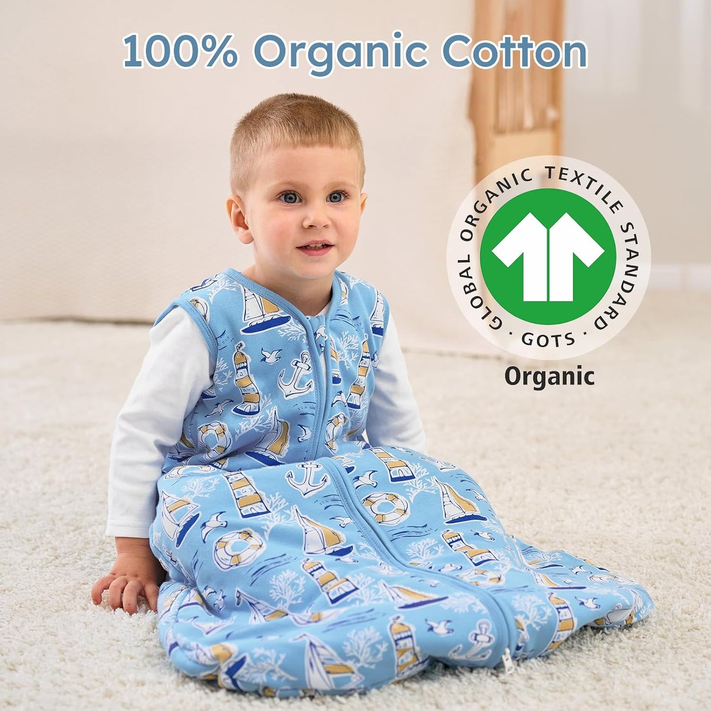 Yoofoss Baby Sleep Sack Baby Wearable Blanket 100% Cotton 2-Way Zipper Toddler Sleeping Sack