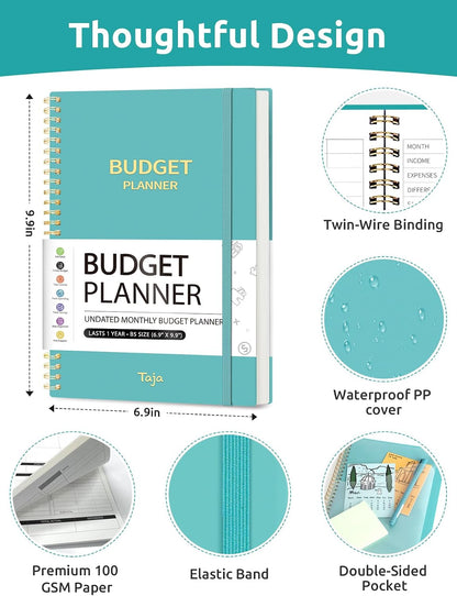 Budget Planner - Monthly Budget Book with Expense Tracker Notebook, Undated Bill Organizer & Finance Planner to Take Control of Your Money, Account Book to Manage Your Finances-Pink