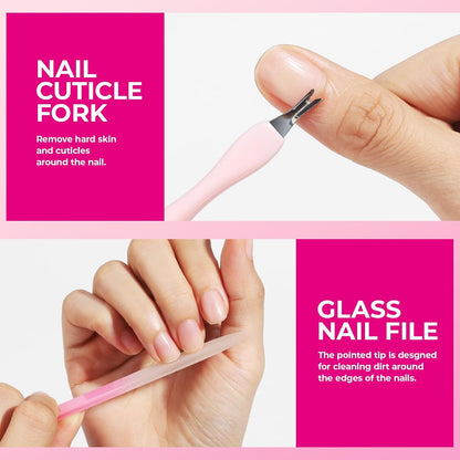 FANDAMEI Manicure Kit for Women, Professional Nail Files and Buffers, Cuticle Remover Tool with Cuticle Softener, Scented Oil, Nippers, Pushers and Cuticle Care Tools Kit. Nail Manicure Prep Tools Set