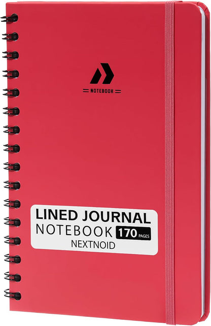 Nextnoid Lined Spiral Notebook Journal For Women & Men - A5(5.8" x 8.3") 170 Pages, Hardcover Notebooks for Work & Note Taking, College Ruled Journals for Writing - Grey