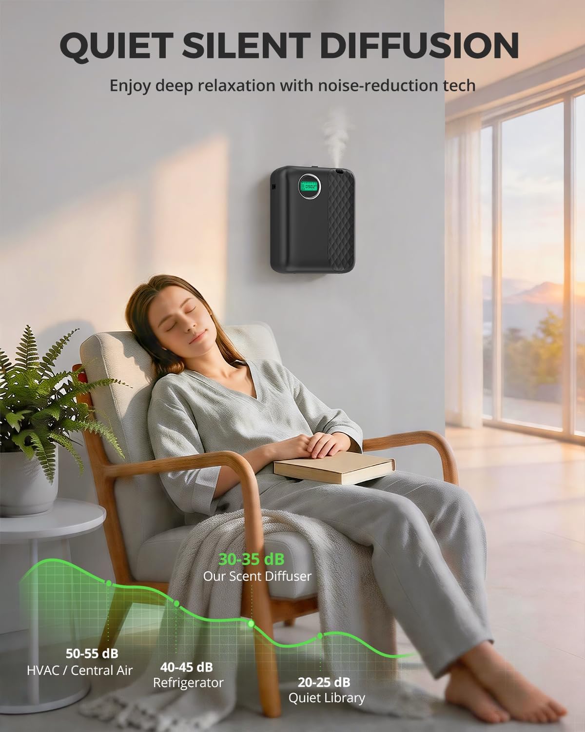 RoyAroma Waterless Essential Oil Diffuser for Home & Office, Smart Bluetooth App Control Scent Machine, 3000 Sq Ft Coverage, 400mL Cold Air Aromatherapy for Large Rooms - Pearl White