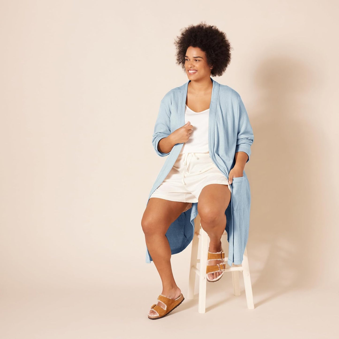 Amazon Essentials Women's Lightweight Waffle Full-Length Bath Robe (Available in Plus Size)