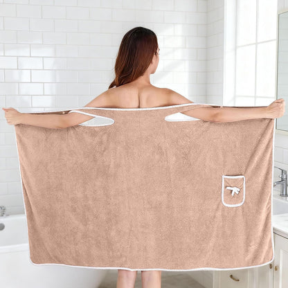Women's Wearable Towel Bathrobe,Plus Size Wearable Shower Skirt,Quick Dry Absorbent Bath Towel for Comfortable Home Spa Body,Green, 53x31in/50-70kg