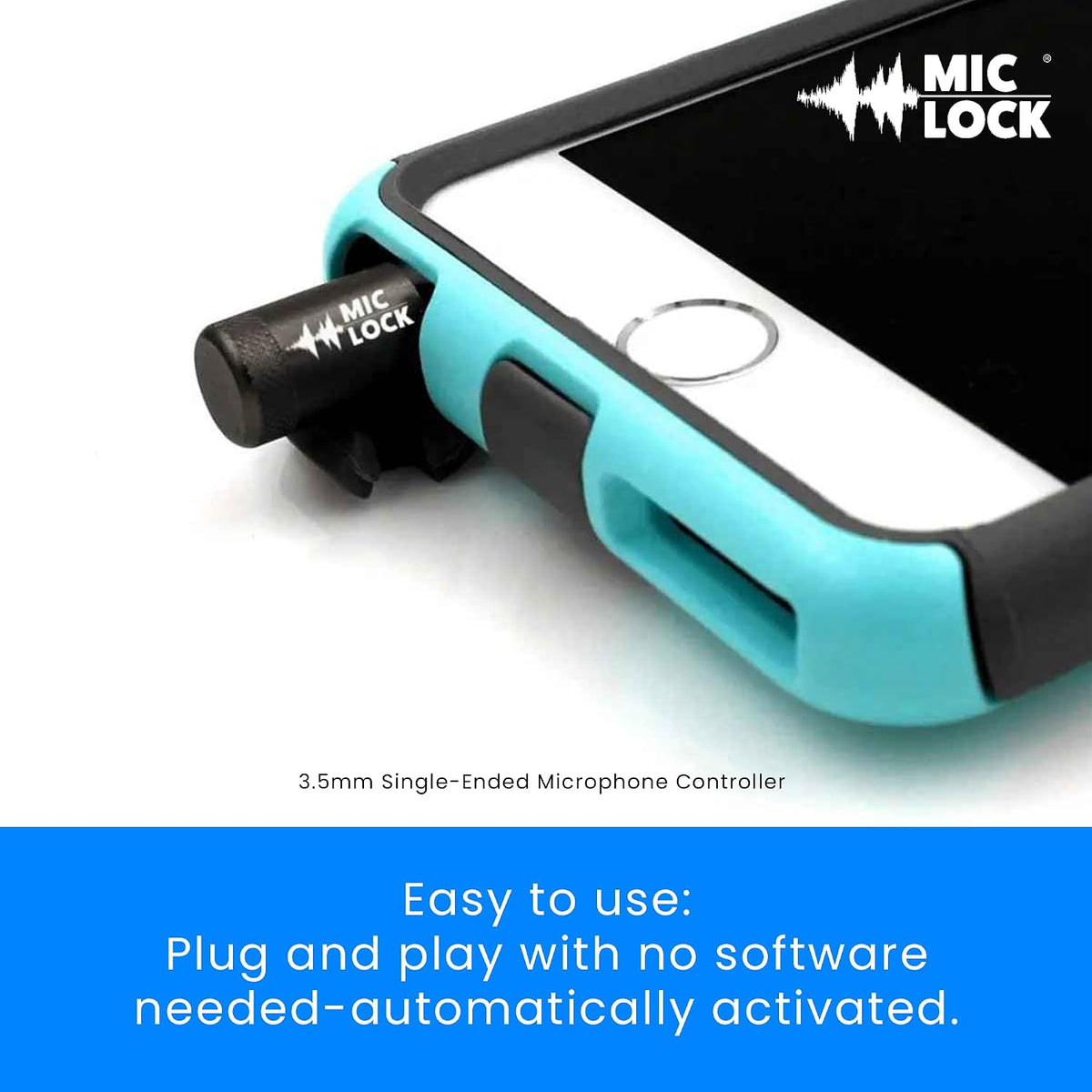 Mic-Lock 3.5mm for Headphone Port - Microphone Audio and Data Security - Privacy Protector for Laptops, Smartphones, Tablets, and Computers (Gray, Single Pack)