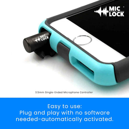 Mic-Lock 3.5mm for Headphone Port - Microphone Audio and Data Security - Privacy Protector for Laptops, Smartphones, Tablets, and Computers (Gray, Single Pack)
