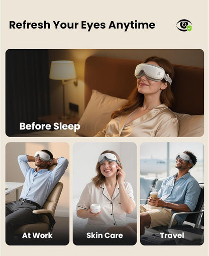 BOB AND BRAD Eye Massager with Heat and Cooling, FSA Eligible HSA Birthday Gifts for Women Men, Heated Eye Massager for Migraine, Heated Eye Mask for Dry Eye Head Tension and Stress Relief