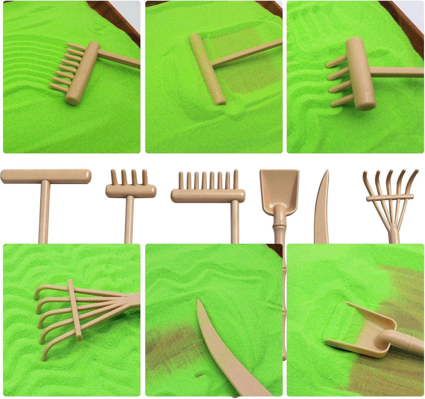 32 Pcs Zen Garden Kit for Desk, Mini Zen Sand Garden with Wooden Tray & Rake, Realistic Farm Animal & Figurines, Farmhouse Stress Relief Fidget Toy for Adults Home & Office, Mindfulness Gift