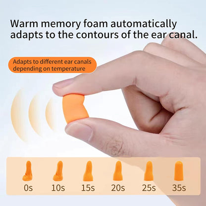 NRR 33dB Foam Ear Plugs with Cord,100 Pairs/Box，for Sleeping | Ultra-soft PU foam, fit ear canals, individually wrapped,earplugs for Construction , traveling, studying. shooting ranges