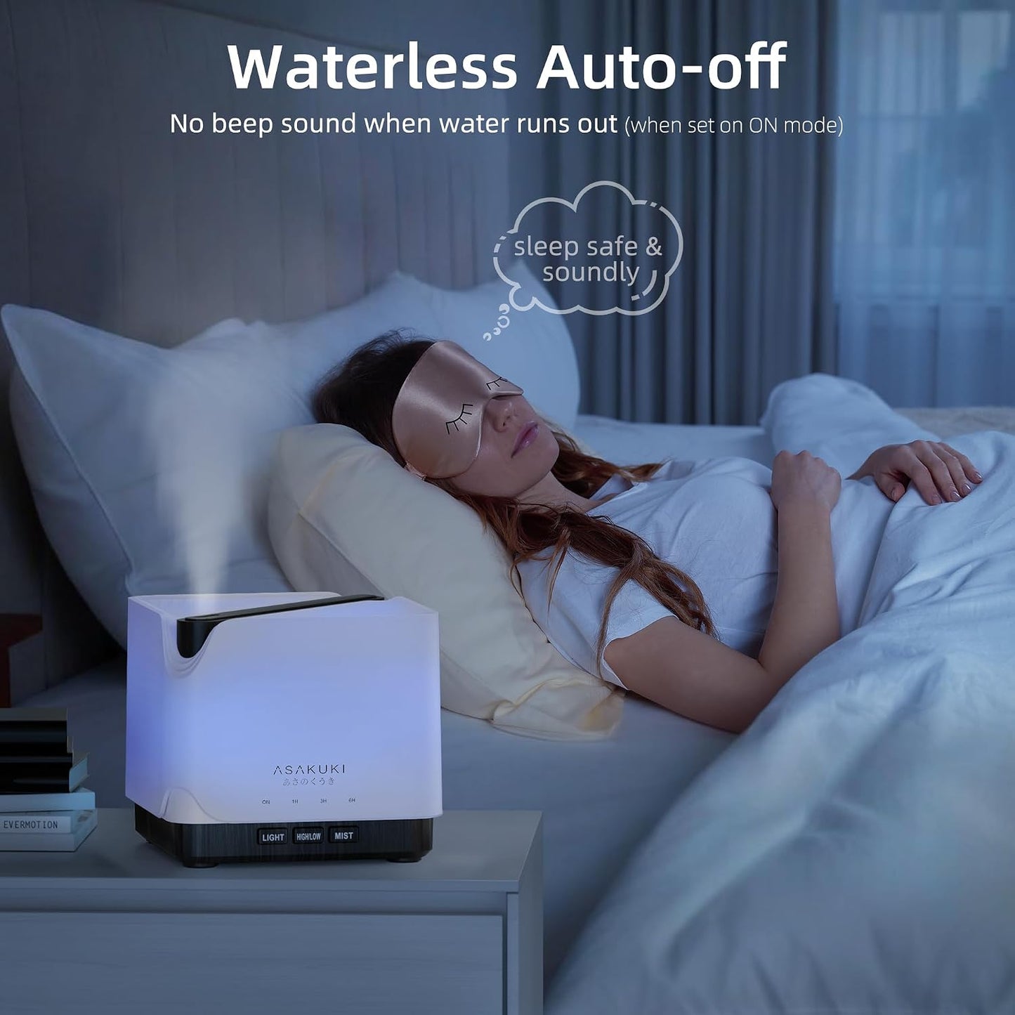 ASAKUKI Essential Oil Diffuser for Home Large 700 ml Humidifier | Automatic Shut-Off, Quiet Aromatherapy Diffuser with 7 LED Lights for Living Room, Kitchen, Bedroom, Hotel - White