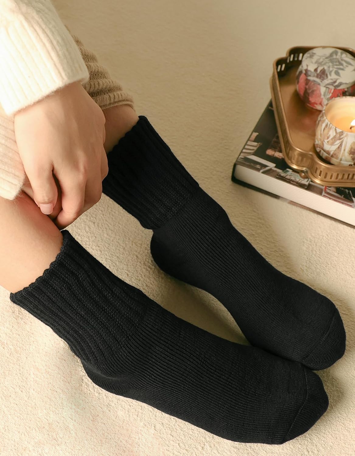 CLOSEMATE Womens Thick Full Cushioned Thermal Warm Boot Socks for Winter 3 Pairs