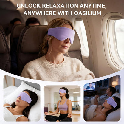 Lyocell Weighted Sleep Eye Mask for Women Men, 5.3oz & 7oz, Cooling, Removable Washable Weighted Bag, Light Blocking Eye Cover, Soft Eye Shade for Travel Essentials, Office Naps, Gift,Purple