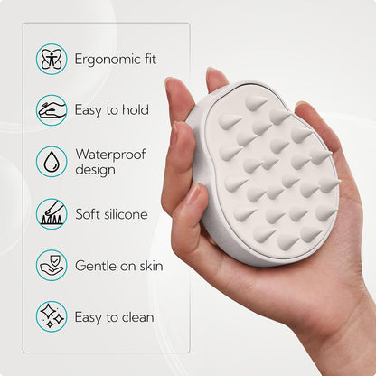 HEETA Hair Scalp Massager Shampoo Brush 2 Pack, Soft Silicone Bristles to Remove Dandruff, Waterproof Hair Scrubber for Both Wet Dry Use, Suitable for Men & Women (Green & Black)