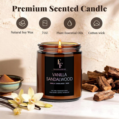 Scented Candles for Home Scented Aromatherapy Candles, 4 Pack 28 Oz Soy Wax Candle Gift Set Valentine's Day Gift for Women Men (Lavender/Vanilla//Sandalwood Rose/Moroccan Amber)