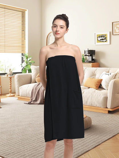 Women'S Soft Wrap Towel Full Length，Bath Robe After Shower Female Plush Long，Spa Bathrobes Lightweight With Pockets