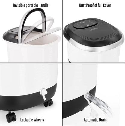 Luxury All in One Foot Spa - Motorized and Heated Foot Spa - Enjoy The Same Pedicure Foot Spa at Home Heat, Bubble Jets, Pedicure Stone, Motorized Massage Roller to Relieve Feet Stress