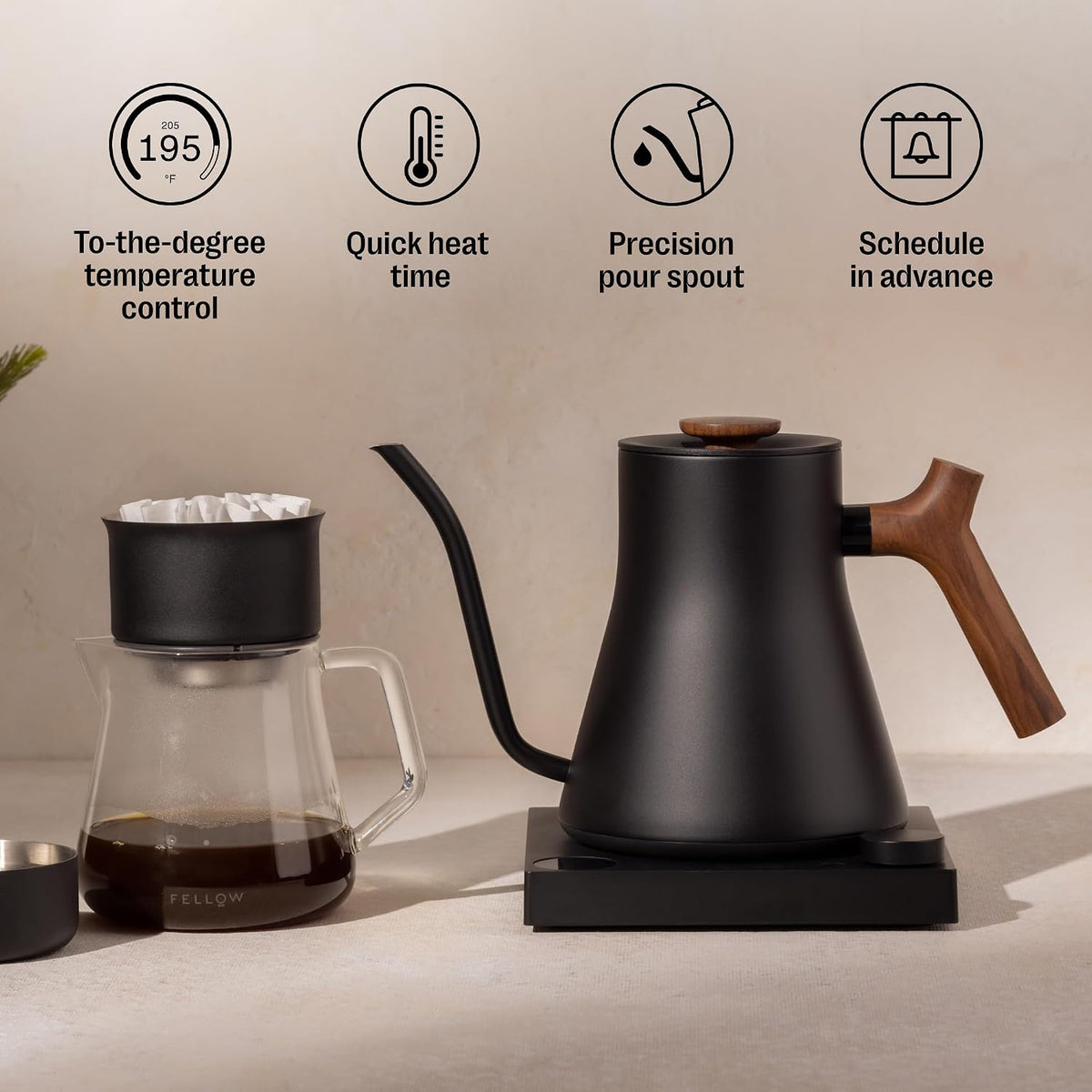 Fellow Stagg EKG Pro Gooseneck Electric Kettle, Brew Timer, 0.9 Liter