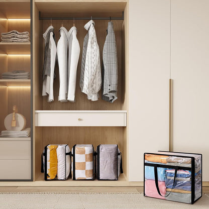Lifewit 45L Clear Clothes Storage Bags,Plastic Foldable Blanket Storage Bag