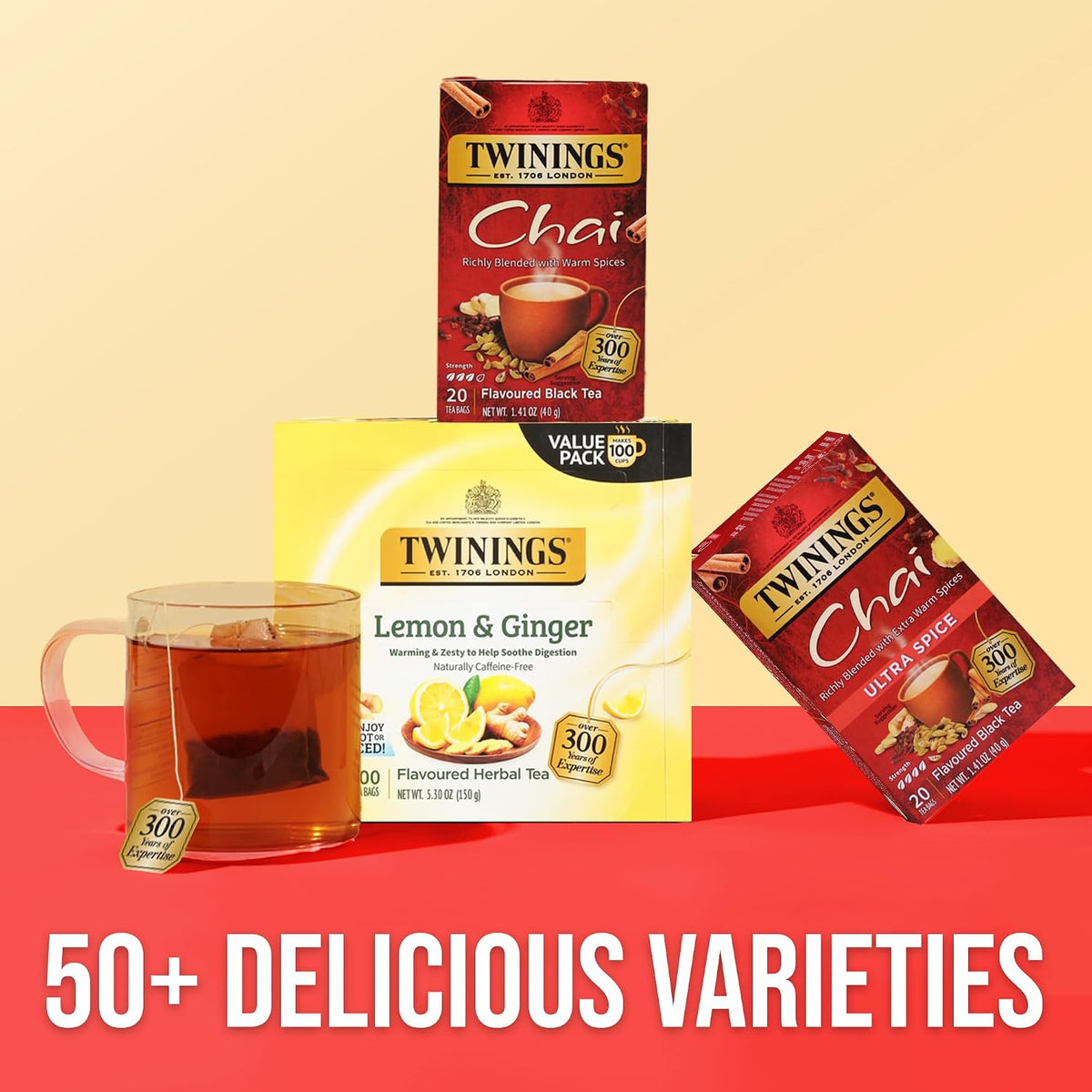 Twinings Chai Spiced Black Tea Bags, 20 CT Box (6 Pack)