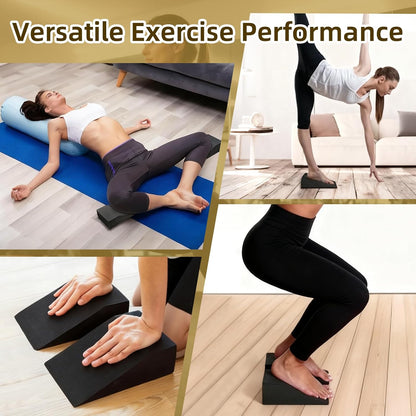 Squat Wedge Block Yoga Wedge Blocks for Heel Elevated 2 Pack
